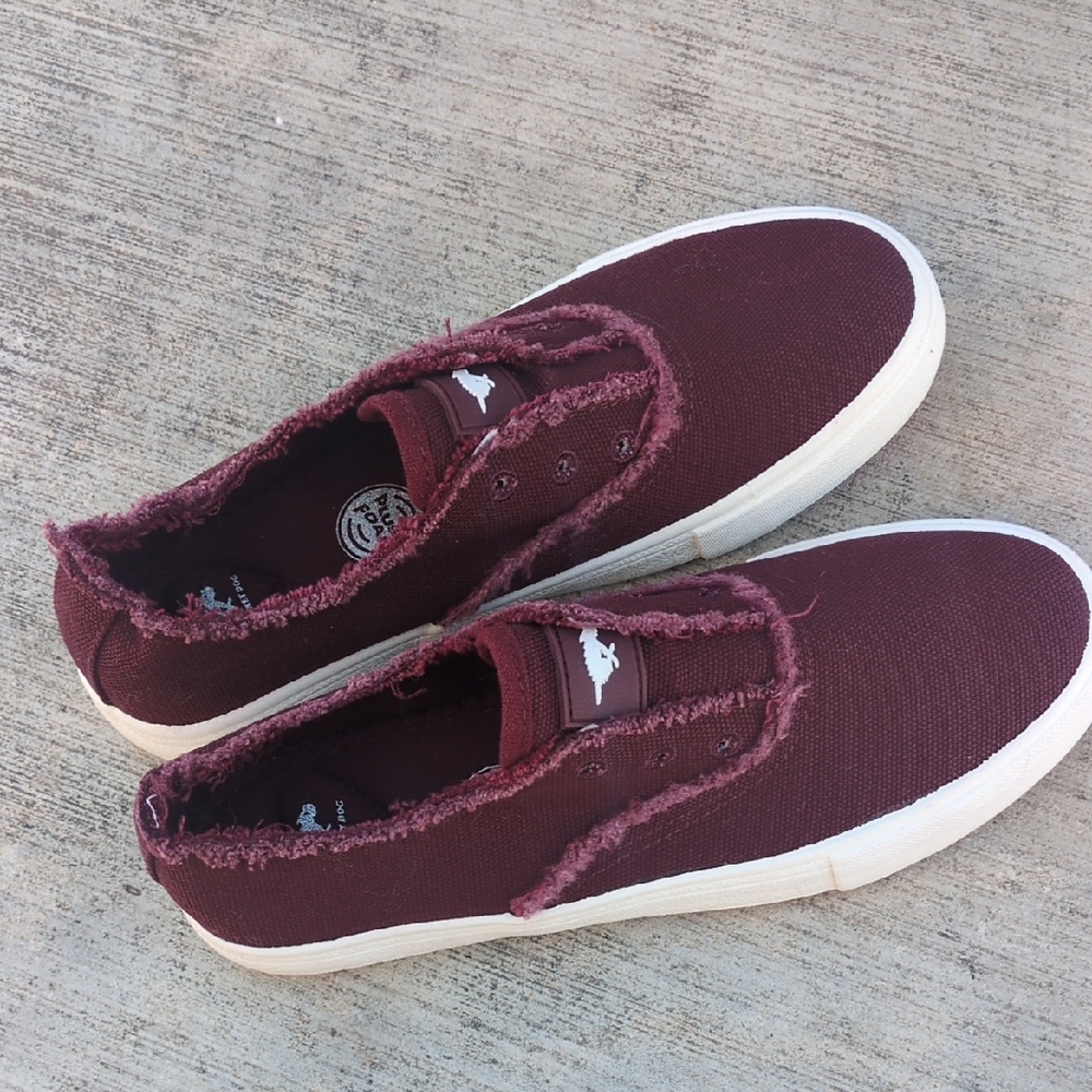Rocket Dog Womens Purple Plum Distressed Slip On Casual Sneakers Size 6